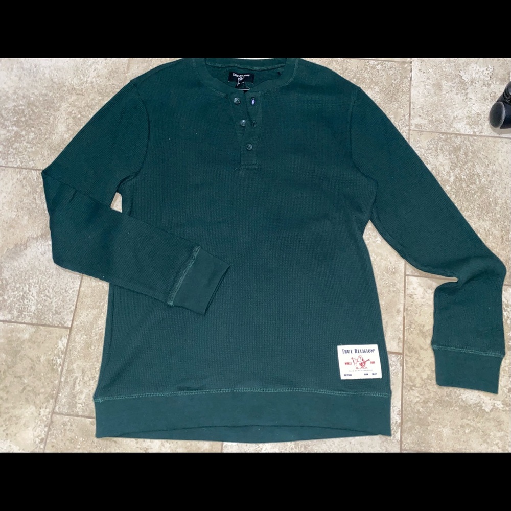 New TRUE RELIGION LS Henley Thermal with tags